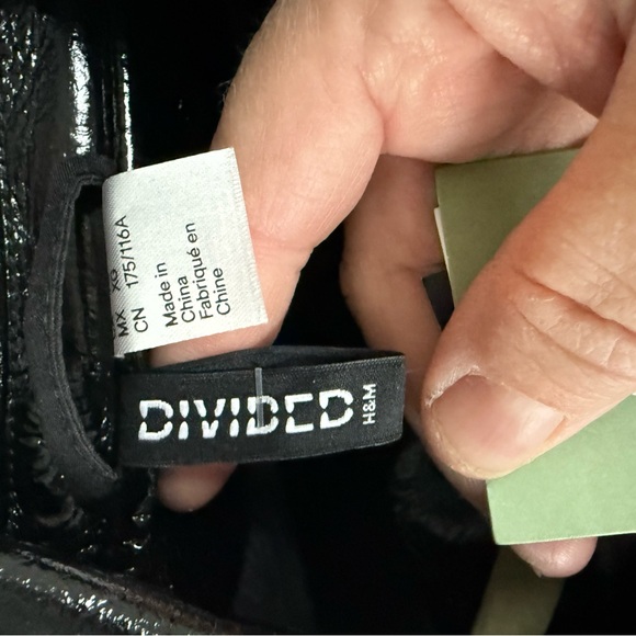 NWT Black Shiny Leather Jacket Divided by H & M - Picture 6 of 6